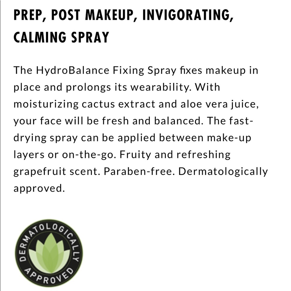 MakeUp Factory HydroBalance Fixing Spray NIB - Picture 3 of 5